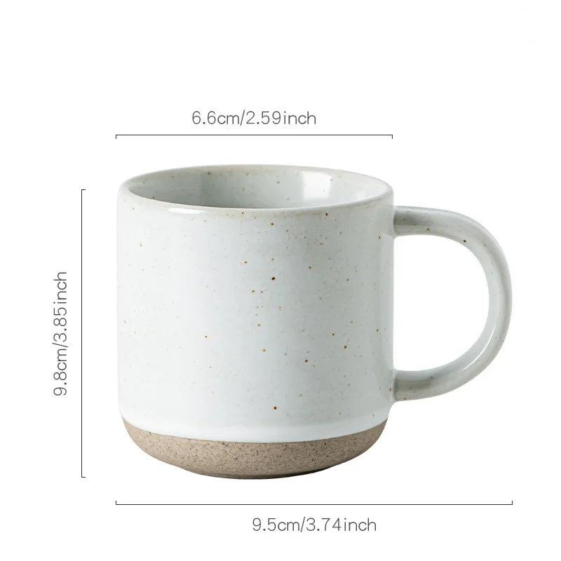 Speckled Ceramic Coffee Mug for Espresso, Cappuccino & Tea | 150ml Frosted Cup with Handle & Unglazed Base | Minimalist Tableware in 4 Colours