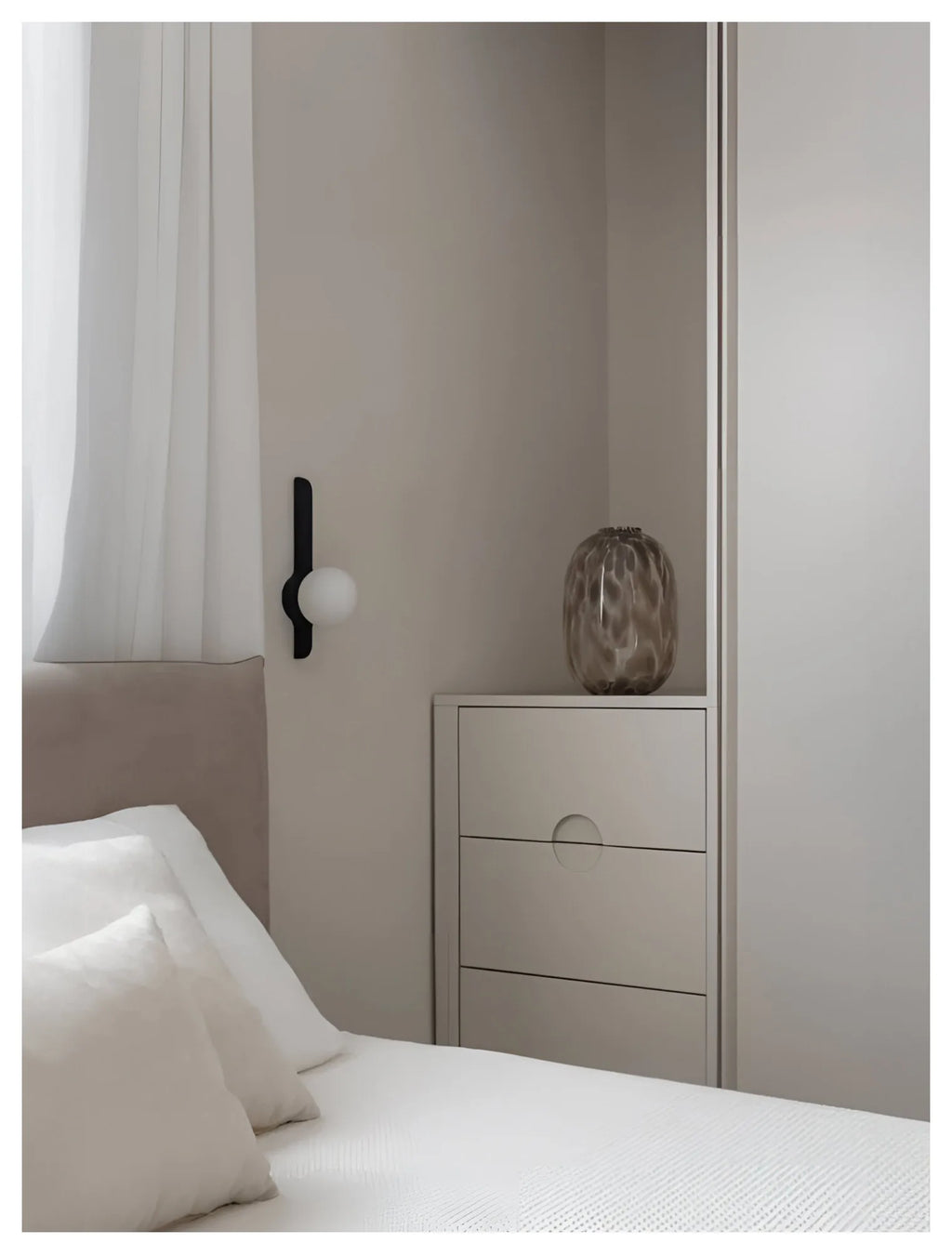 Glass Globe Wall Sconce for Living Room, Bedroom & Hallway | Wabi-Sabi Walnut Wood Wall Light | Moonlight Globe in 3 Finishes & 3 Colour Temperatures