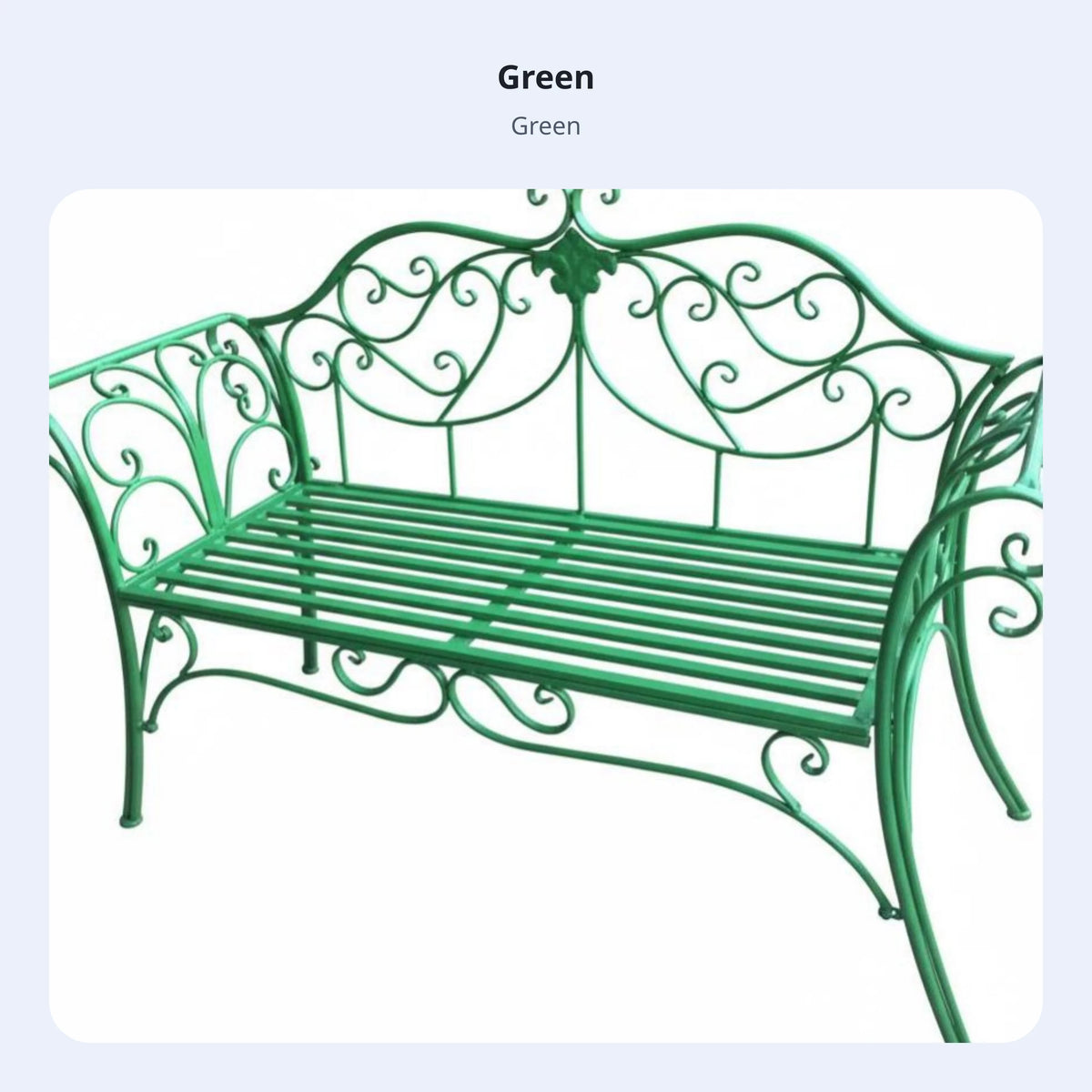 Ornate Metal Garden Bench | 2-Seater European Scrollwork Patio Loveseat, Weather Resistant Outdoor Bench for Garden & Sunroom, 11 Colours