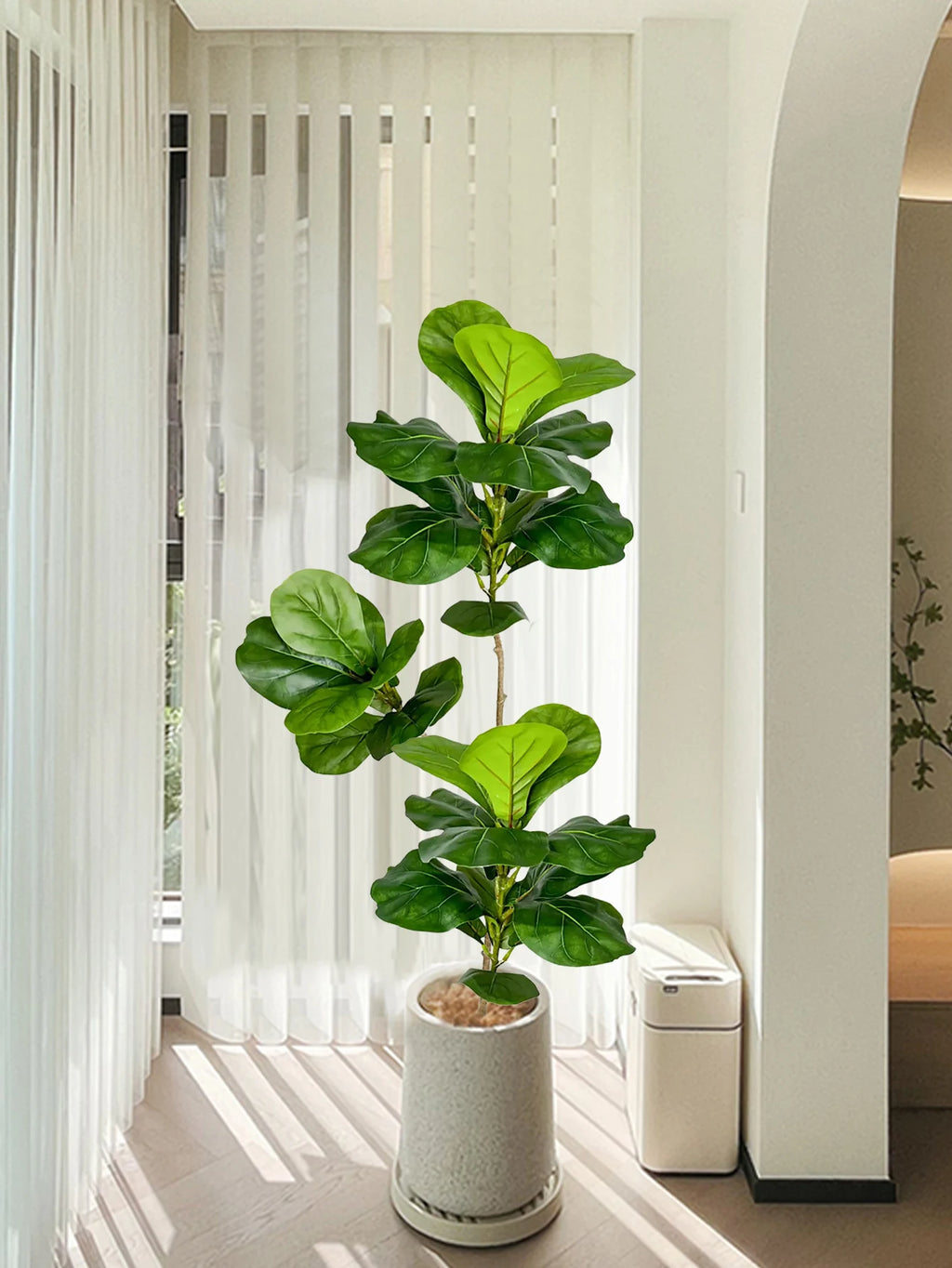 Artificial Ficus Tree for Living Room, Office & Patio | Realistic Faux Rubber Plant | Indoor Outdoor Artificial Plants, 70cm to 140cm