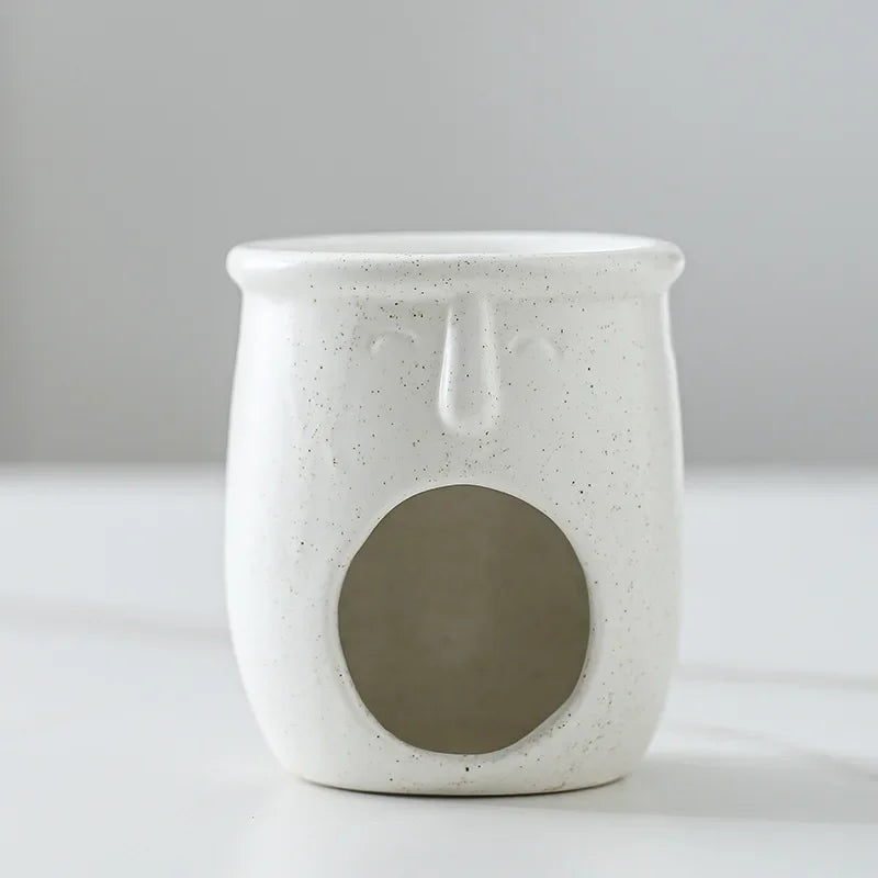Ceramic Candle Holder & Essential Oil Burner for Living Room & Bedroom | Nordic Minimalist Aroma Diffuser | Calming Home Decor, 3 Styles