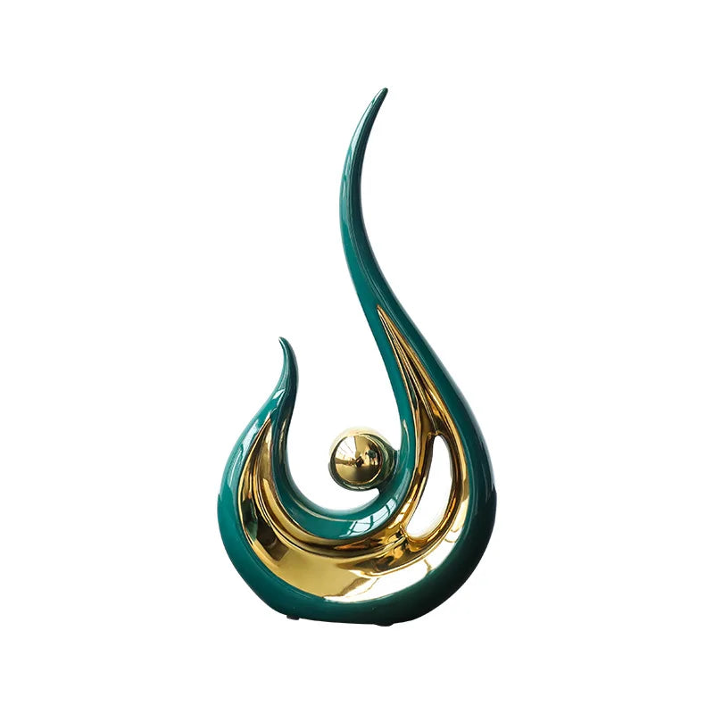 Nordic Abstract Ceramic Figurine | Light Luxury Sculpture & Desk Ornament for Living Room, Office & Bookshelf Decor, 18 Styles