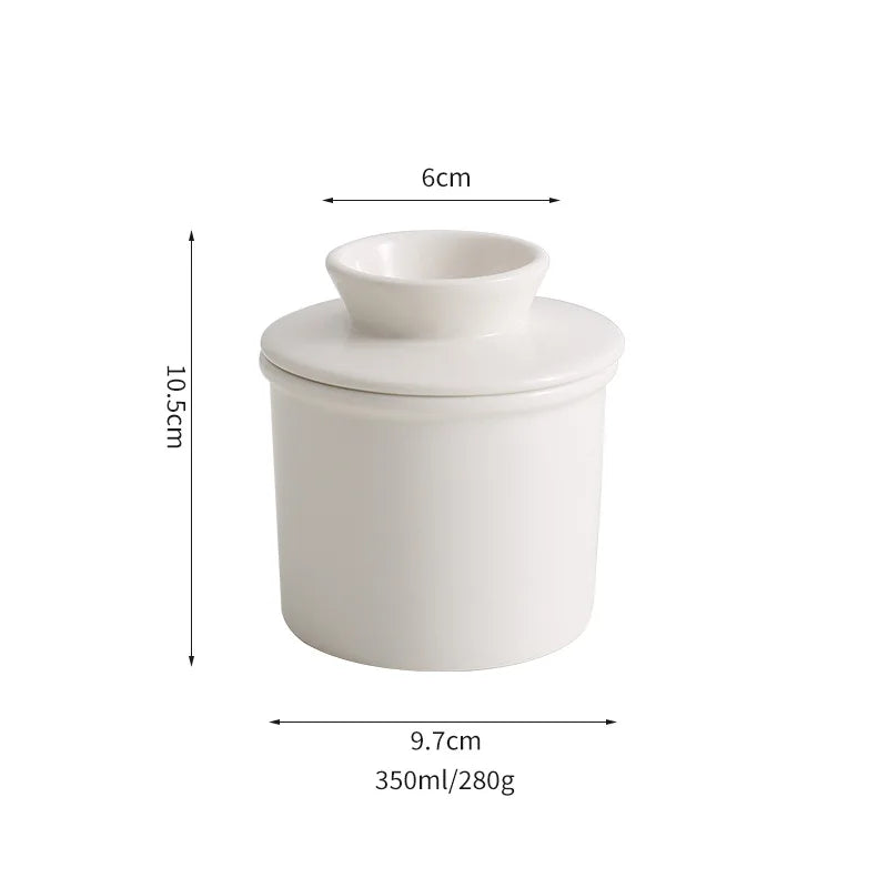 Ceramic Butter Dish with Lid for Kitchen & Dining Table | Round Butter Keeper & Cheese Holder | Minimalist Ceramic Tableware, 2 Styles