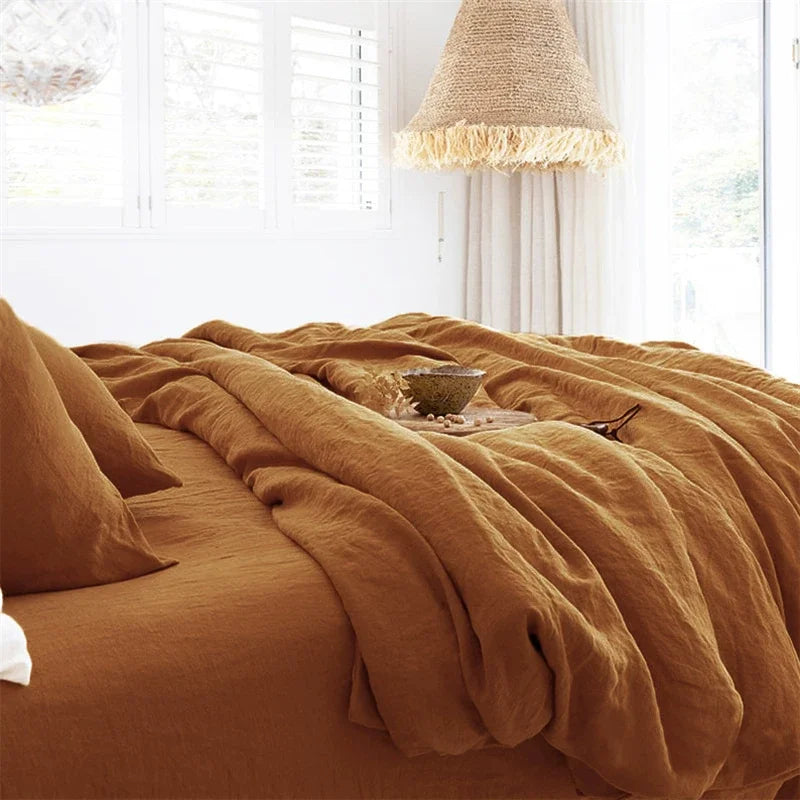 French Linen Duvet Cover for Bedroom | 100% Natural Linen Quilt Cover | Breathable Minimalist Bedroom Decor | 5 Sizes, 10 Colours