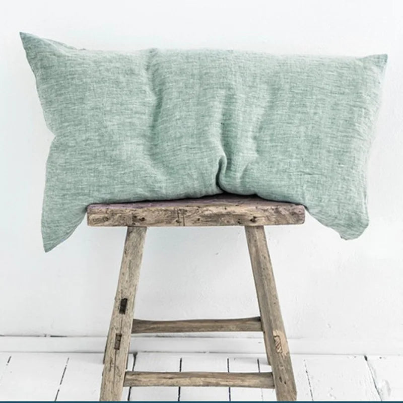 Pure Linen Pillowcases Set of 2 for Bed | 48x74cm Envelope Closure | Natural Neutral Bedroom Decor | Breathable Bedding in 14 Colours
