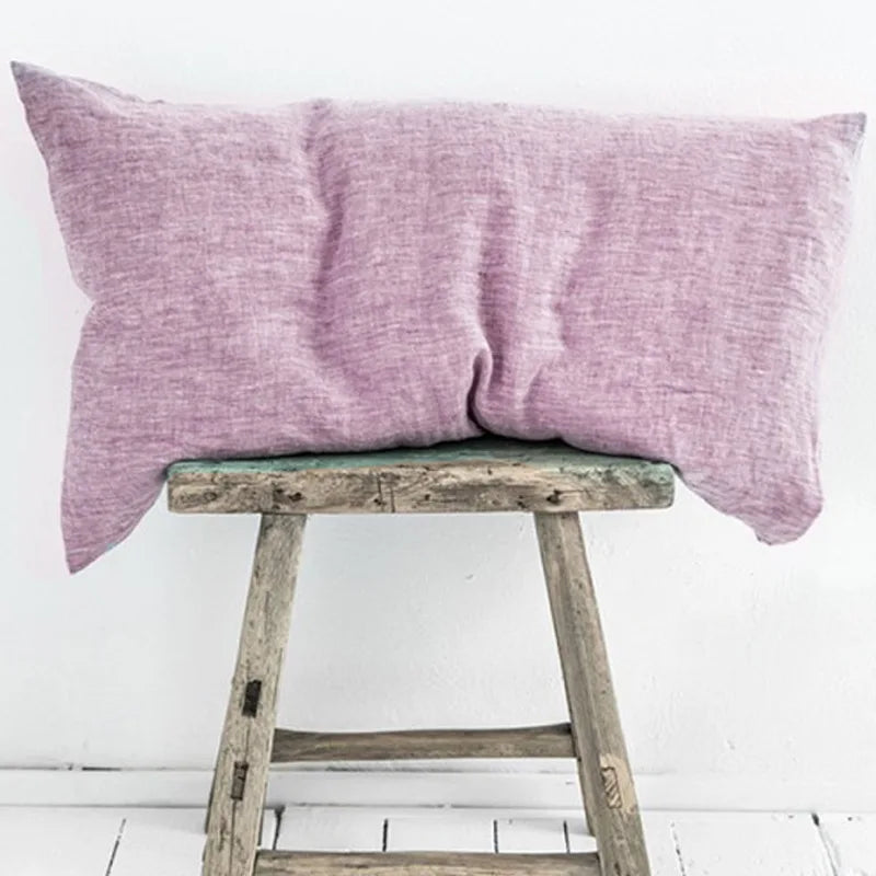 Pure Linen Pillowcases Set of 2 for Bed | 48x74cm Envelope Closure | Natural Neutral Bedroom Decor | Breathable Bedding in 14 Colours