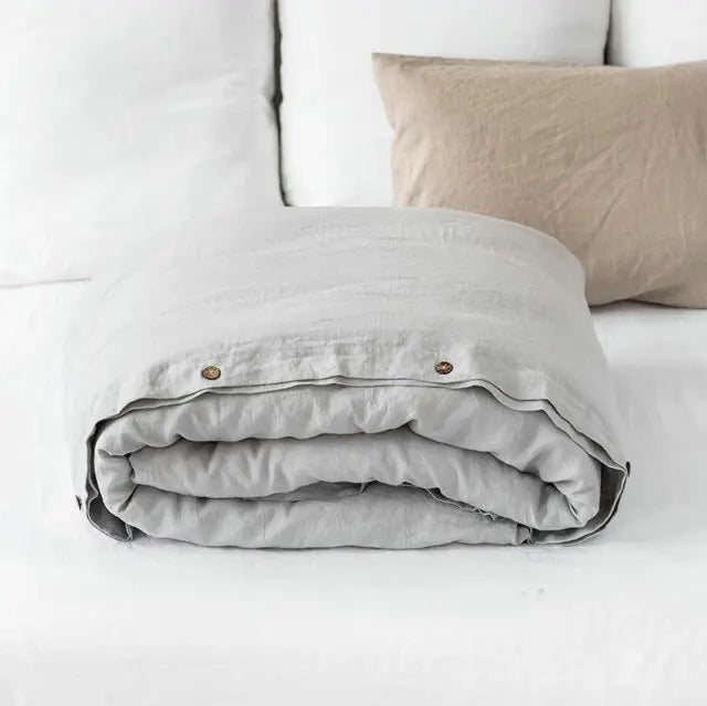 French Linen Duvet Cover for Bedroom | 100% Natural Linen Quilt Cover | Breathable Minimalist Bedroom Decor | 5 Sizes, 10 Colours