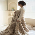 Faux Fur Bubble Throw Blanket for Bed & Sofa | Ultra-Soft Plush 3D Texture | Cozy Winter Bedroom Decor | 5 Sizes, 5 Colours