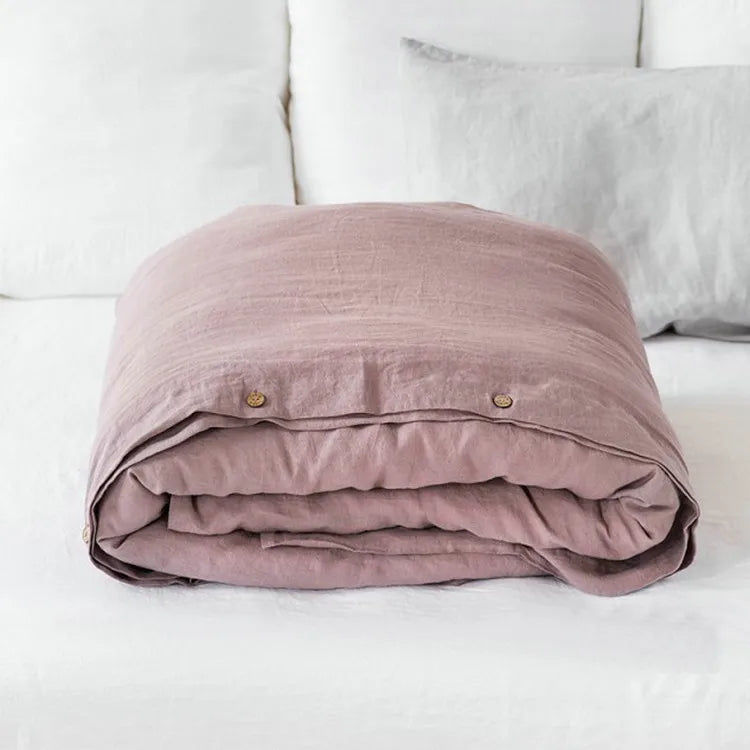 French Linen Duvet Cover for Bedroom | 100% Natural Linen Quilt Cover | Breathable Minimalist Bedroom Decor | 5 Sizes, 10 Colours