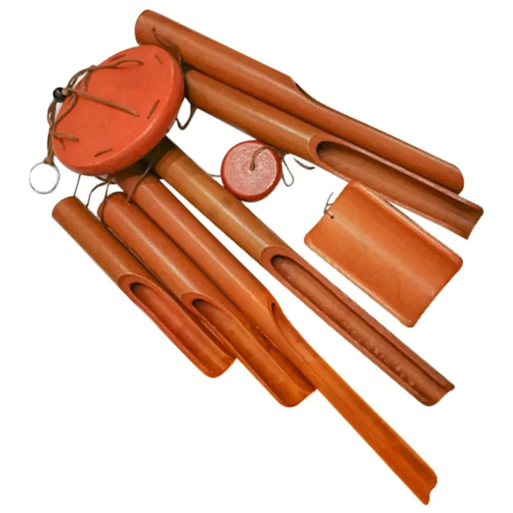 Bamboo Wind Chime for Garden, Patio & Porch | 75cm Natural Wooden Wind Chimes | Soothing Zen Outdoor Decor for Meditation, 2 Styles