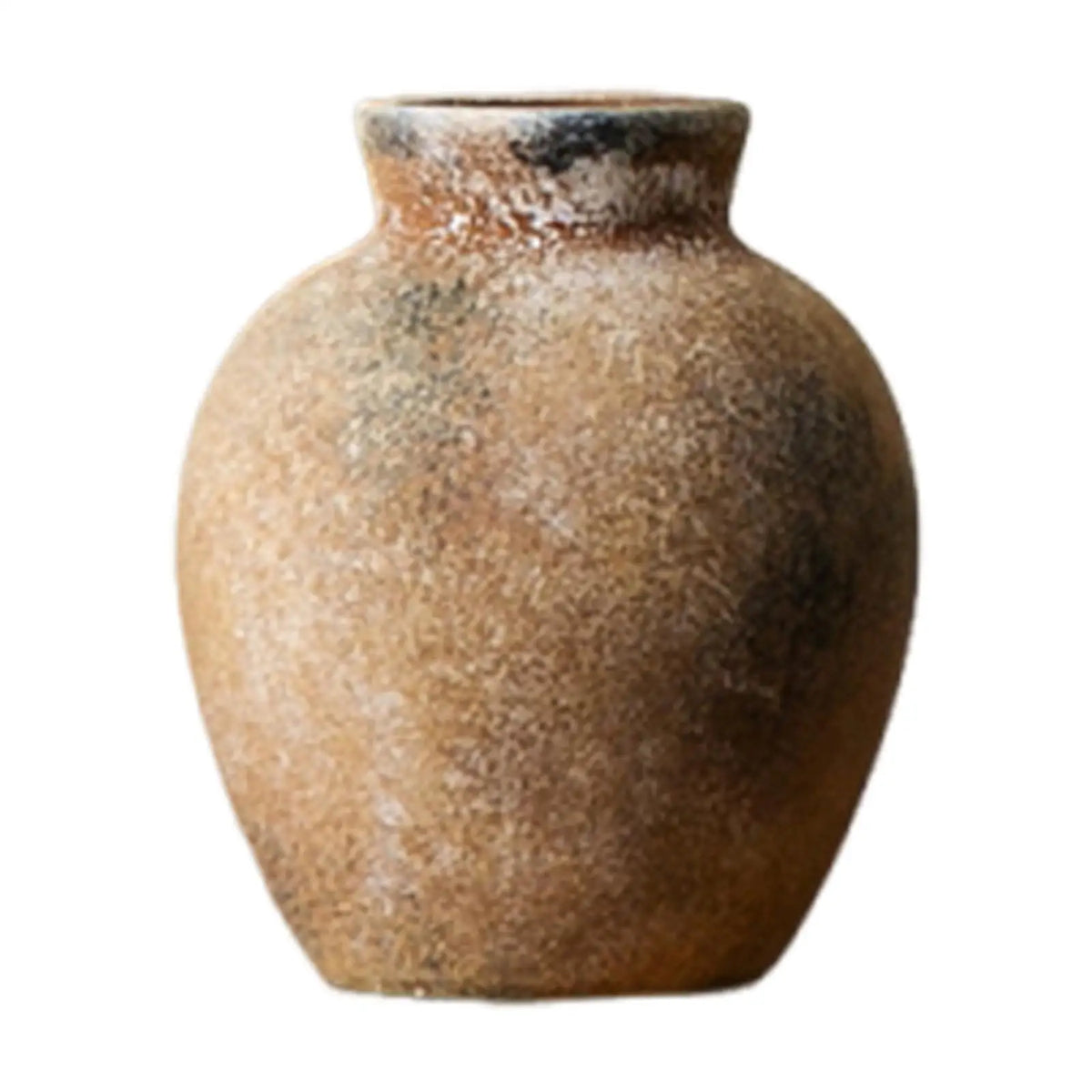 Rustic Ceramic Vase for Living Room, Mantel & Office | Wabi-Sabi Farmhouse Flower Vase | Textured Pottery Centrepiece in Black or Rust