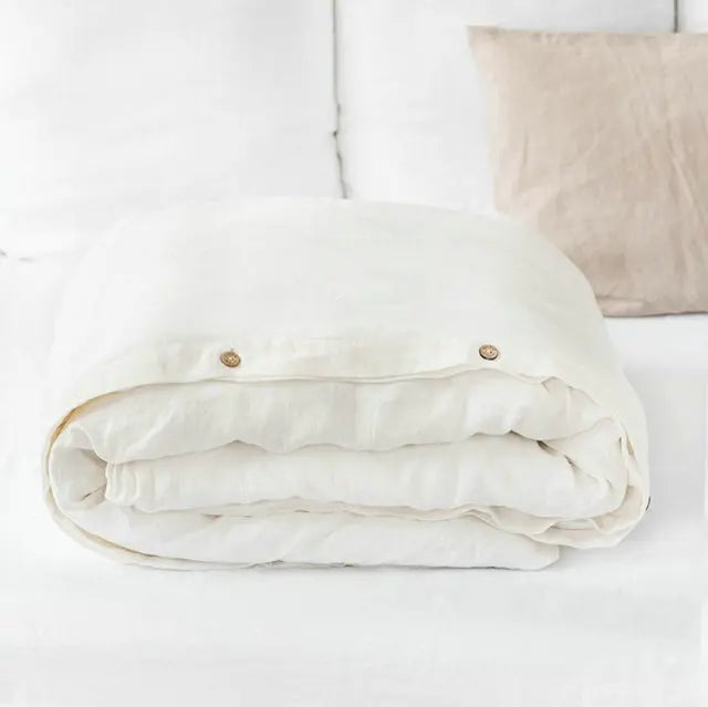 French Linen Duvet Cover for Bedroom | 100% Natural Linen Quilt Cover | Breathable Minimalist Bedroom Decor | 5 Sizes, 10 Colours