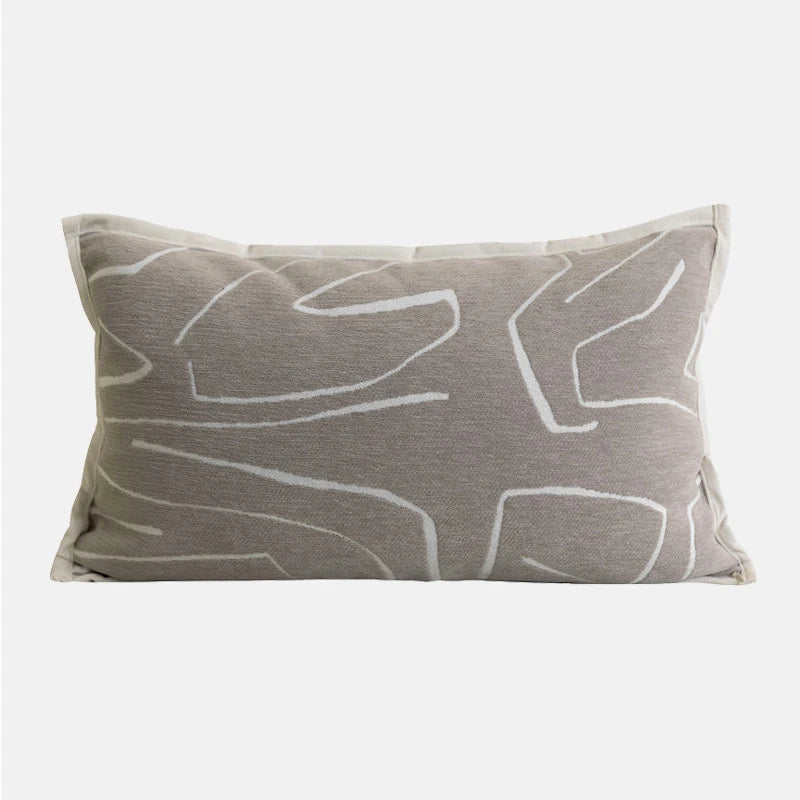 Textured Lumbar Pillow Cover 30x50cm for Bed & Sofa | Neutral Bedroom Decor | Modern Jacquard Cushion Cover in 6 Designs