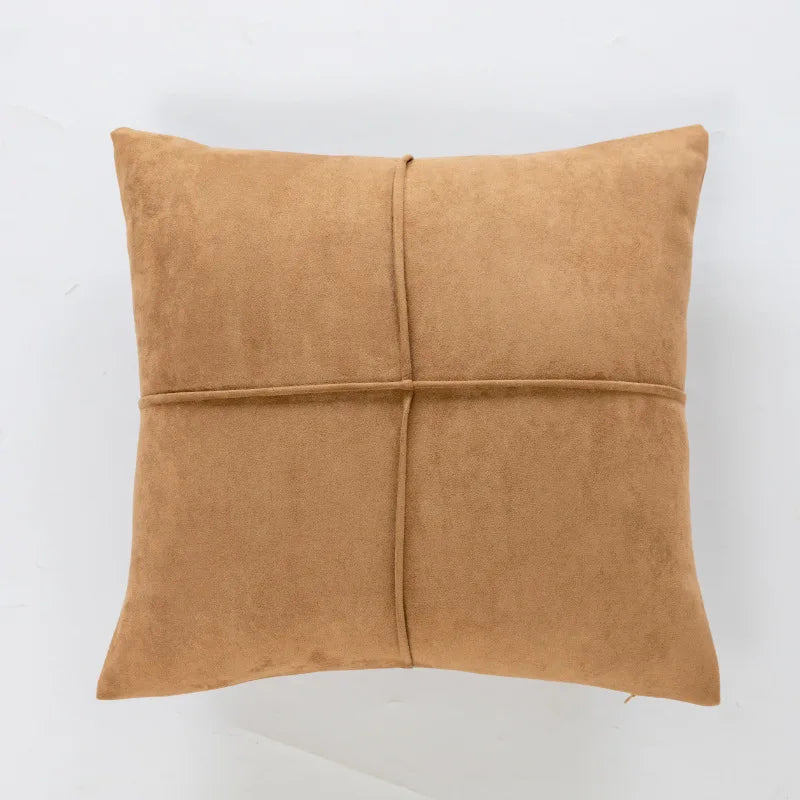 Textured Throw Pillow Cover for Sofa & Bed | Boho Neutral Bedroom Decor | Tufted, Suede, Chenille & Faux Fur Designs in Cream & Brown