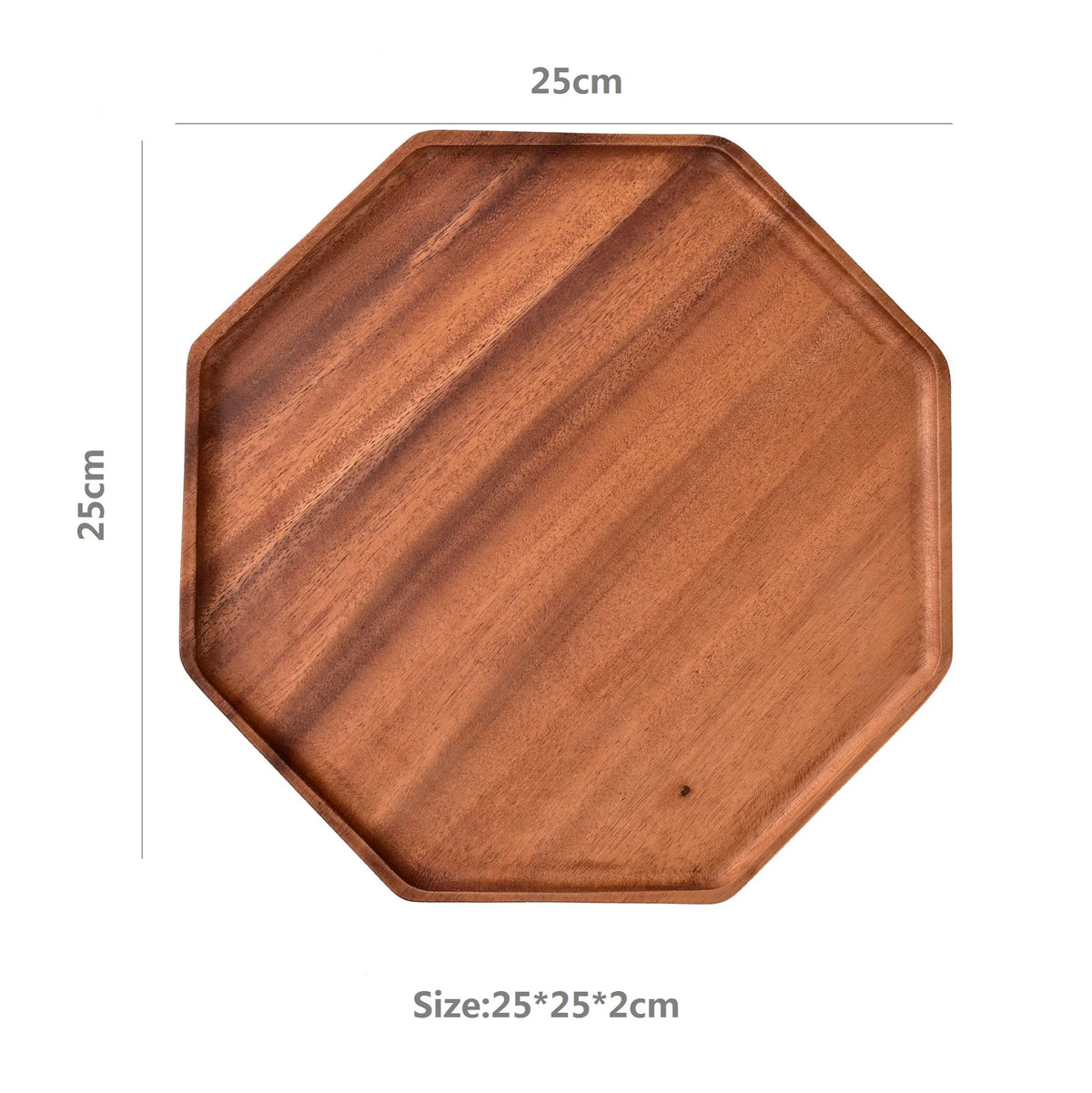 Acacia Wood Serving Tray for Kitchen, Dining & Coffee Table | Octagonal & Rectangular Wooden Platter | Food, Dessert & Decor Tray, 5 Styles