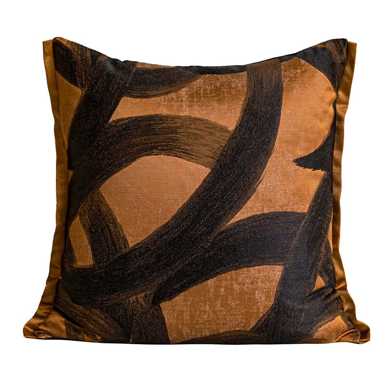 Wabi-Sabi Patchwork Throw Pillow Cover for Living Room & Bedroom | Earth Tone Textured Cushion | Minimalist Bedroom Decor
