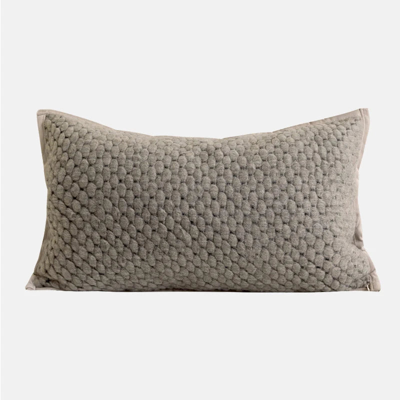 Textured Lumbar Pillow Cover 30x50cm for Bed & Sofa | Neutral Bedroom Decor | Modern Jacquard Cushion Cover in 6 Designs