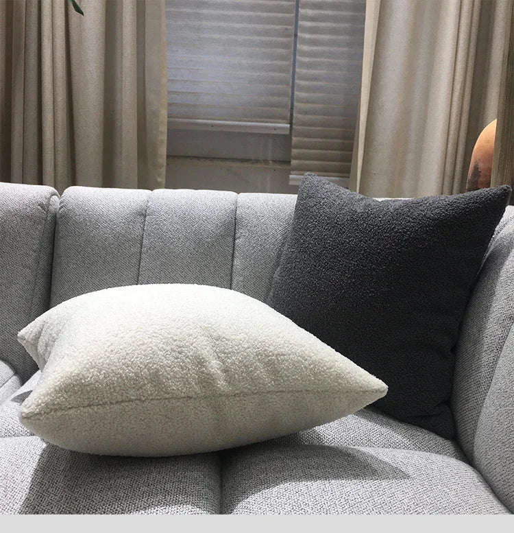 Teddy Faux Fur Throw Pillow Cover for Bedroom & Living Room Sofa | Plush Cozy Bedroom Decor | Nordic Neutral Cushion Cover in 11 Colours