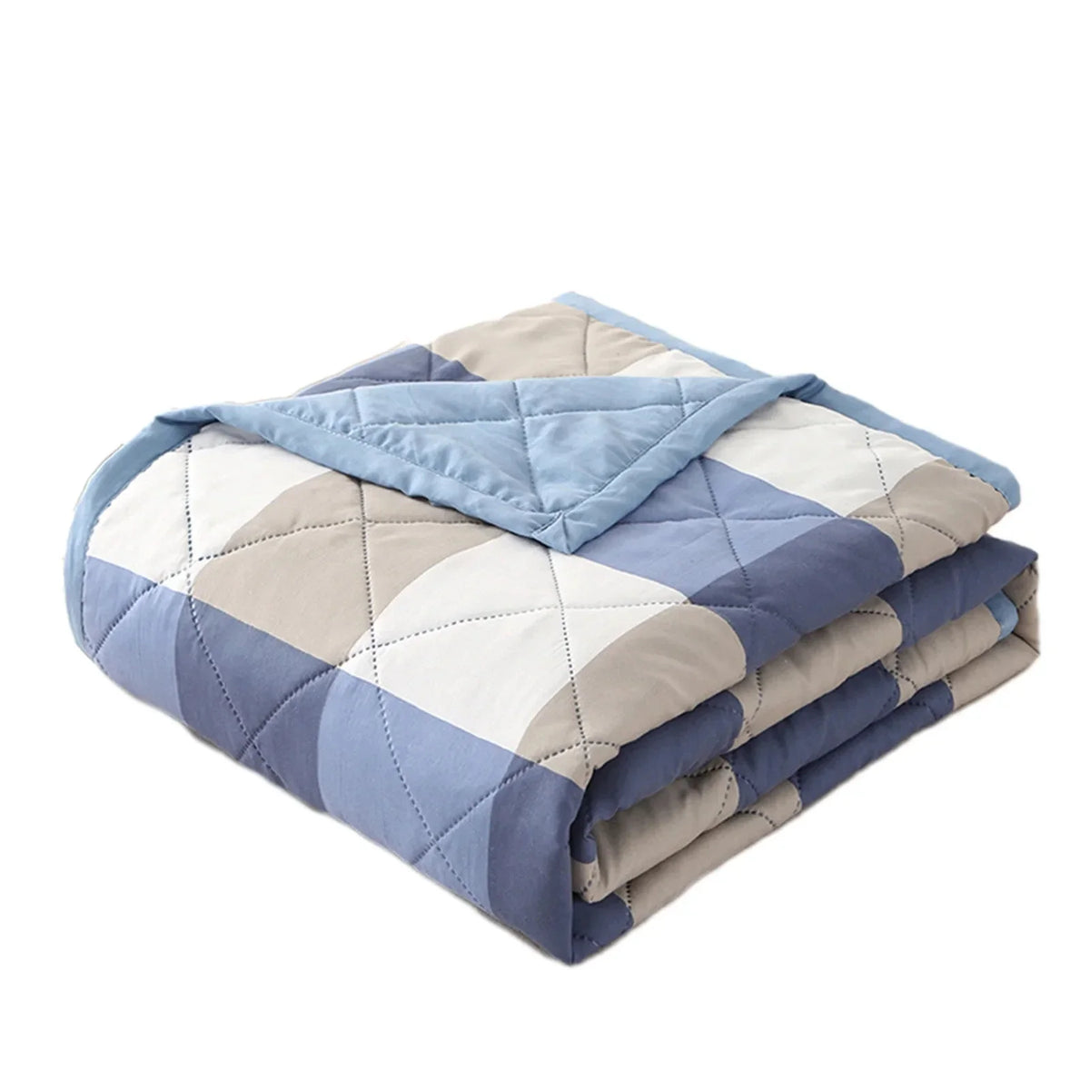 Lightweight Plaid Quilt for Bed & Sofa | Soft Washed Summer Comforter & Bedspread | Cozy Bedroom Decor in 5 Colours, 150x200 to 200x230cm