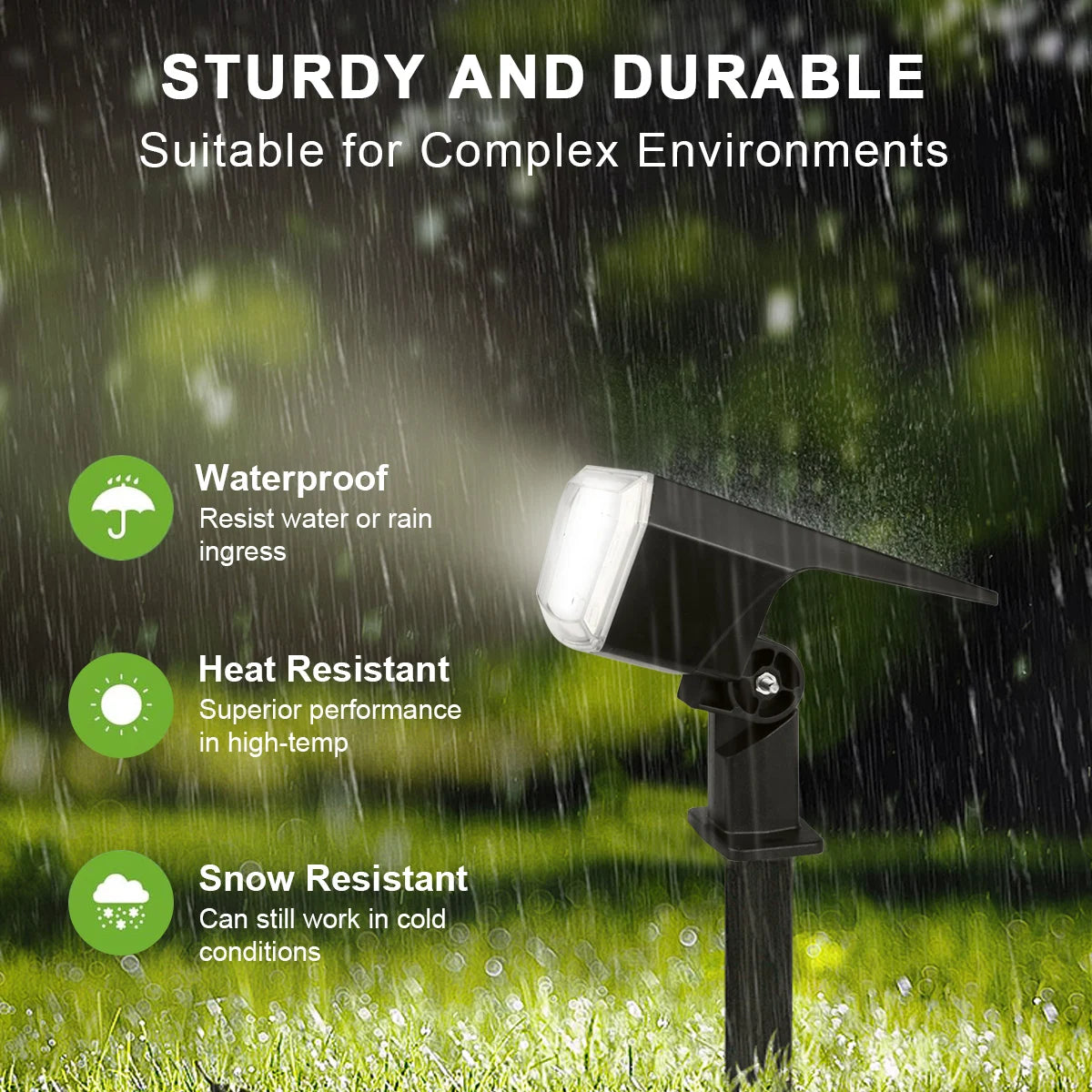 Solar Floodlight 1200mAh | Waterproof LED Solar Spotlight for Garden, Lawn, Pathway, Driveway & Shed, Warm or Cold White
