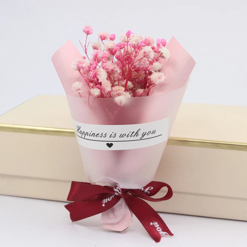 Mini Dried Baby's Breath Bouquet | Small Preserved Gypsophila Flowers for Bud Vases, Wedding Favours, Photography Props & Home Decor, 10 Colours