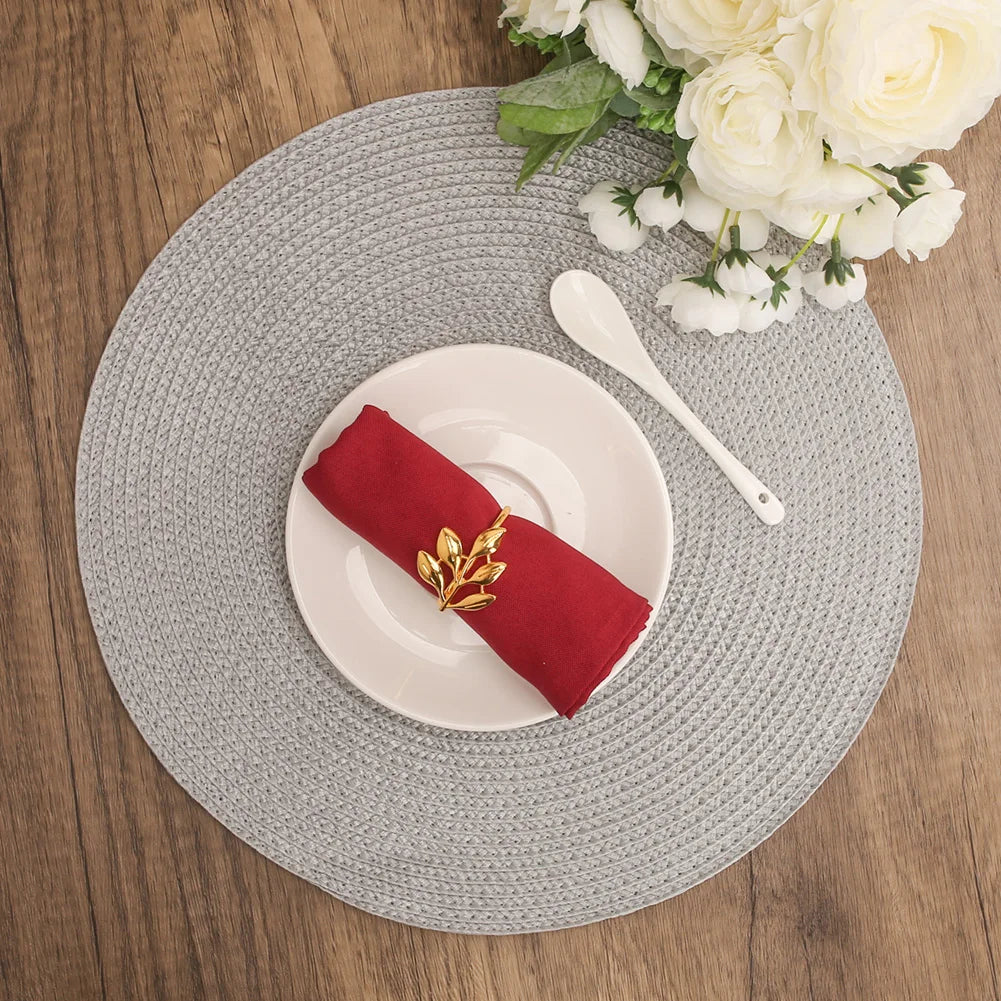 Round Braided Placemats Set of 6 with Coasters for Dining Table | Washable Non-Slip Woven Table Mats | Holiday & Everyday Table Decor, 34cm
