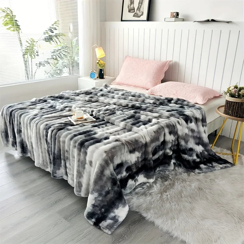 Faux Rabbit Fur Throw Blanket for Bed & Sofa | Plush Cozy Bedroom Decor | Anti-Pilling Soft Blanket | 6 Sizes, 70x100cm to 200x230cm