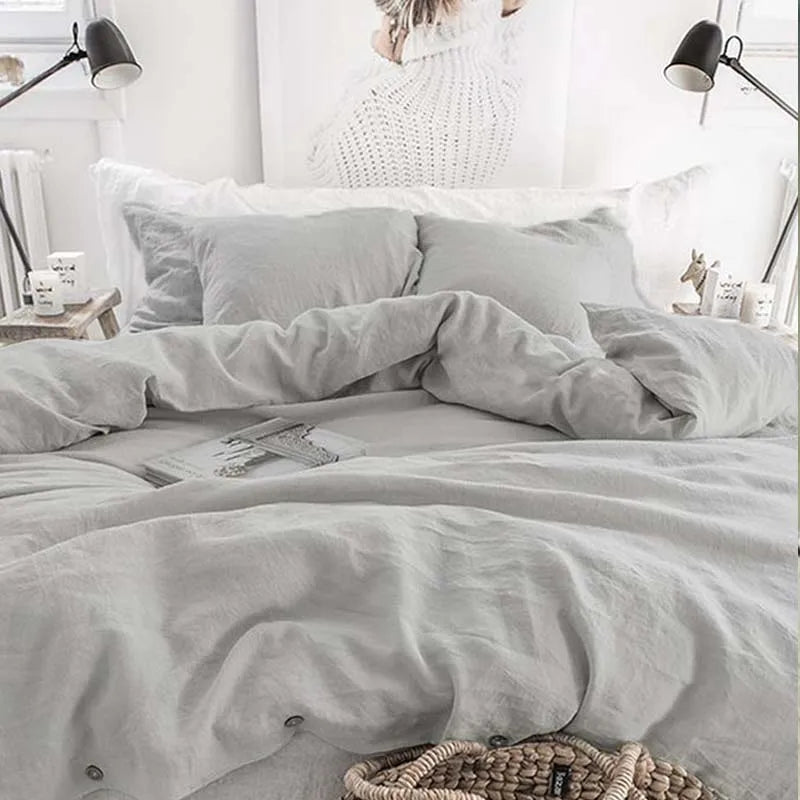 French Linen Duvet Cover for Bedroom | 100% Natural Linen Quilt Cover | Breathable Minimalist Bedroom Decor | 5 Sizes, 10 Colours