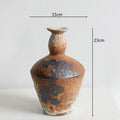 Handmade Coarse Ceramic Vase for Living Room & Tabletop | Wabi-Sabi Zen Flower Vase for Dried Flowers | Retro Pottery Decor, 12 Styles