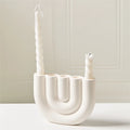 Ceramic Candelabra Candle Holder for Dining Table & Mantel | Nordic Handmade Taper Candlestick | Sculptural Home Decor & Wedding Centrepiece, 5 Styles