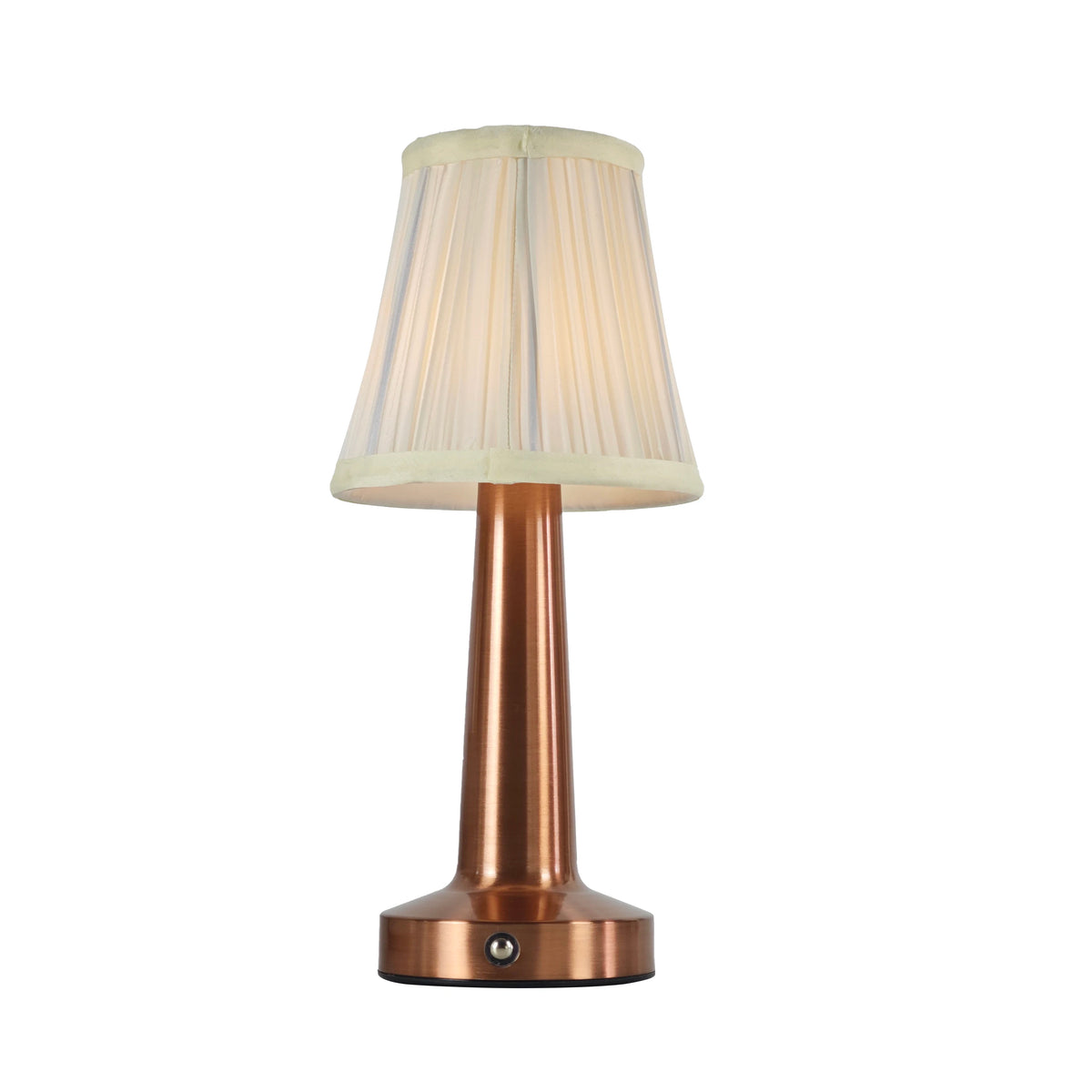 Cordless Pleated Table Lamp for Dining Table, Bedroom & Restaurant | Rechargeable Touch-Dimmable LED | Portable Lamp in Rose Gold, Gold or Silver