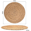 Round Woven Placemats for Dining Table | Natural Straw & Water Hyacinth-Style Boho Place Mats | Farmhouse Table Decor, 30–38cm