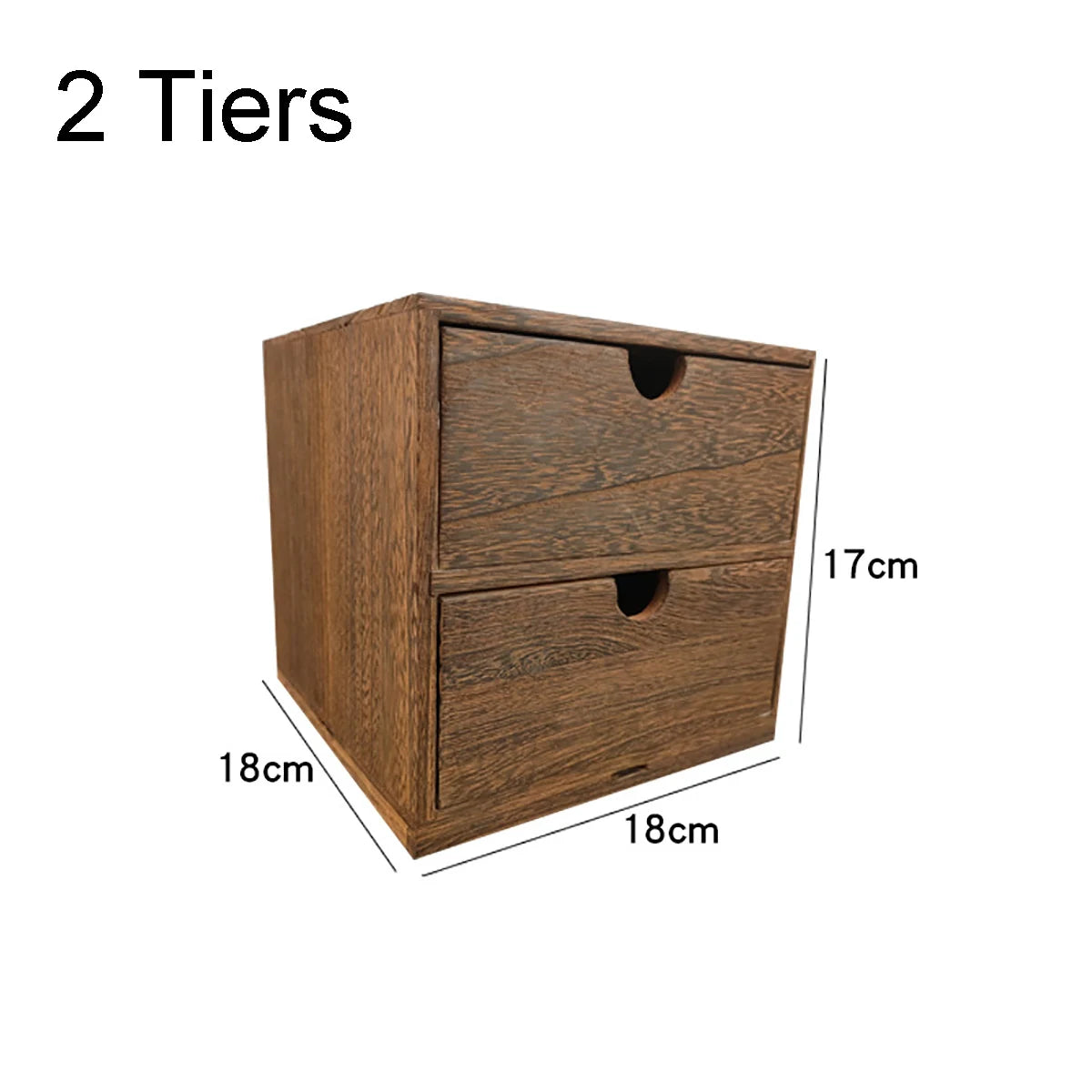 Bamboo Desktop Drawer Organiser for Desk, Vanity & Bedroom | Small Wooden Storage Cabinet | Retro Decorative Drawers, 2, 3 or 4 Tier