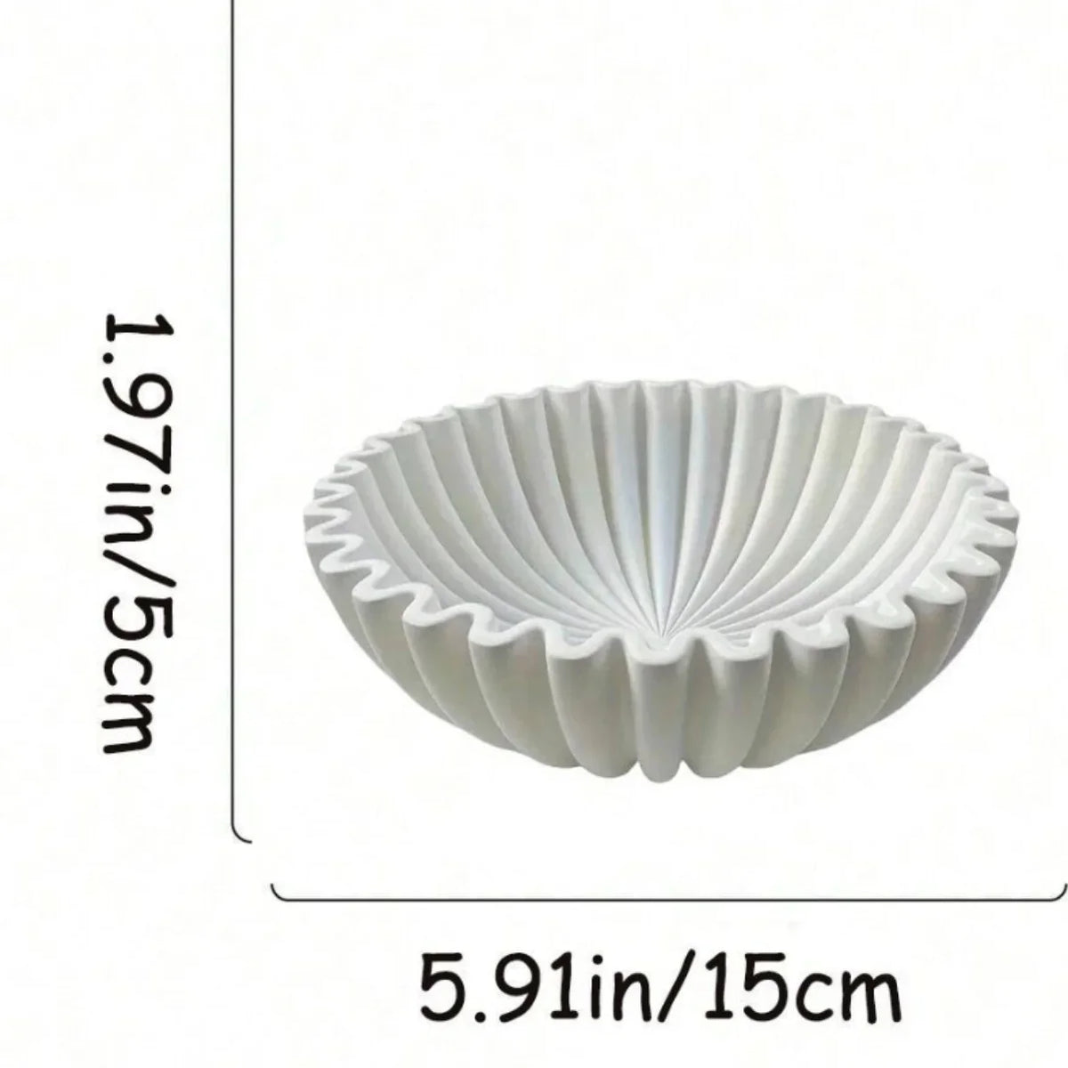 Decorative Lotus Leaf Bowl for Living Room Coffee Table & Shelf | Sculptural Resin Centrepiece with Grooved Rim | Modern Home Decor Gift