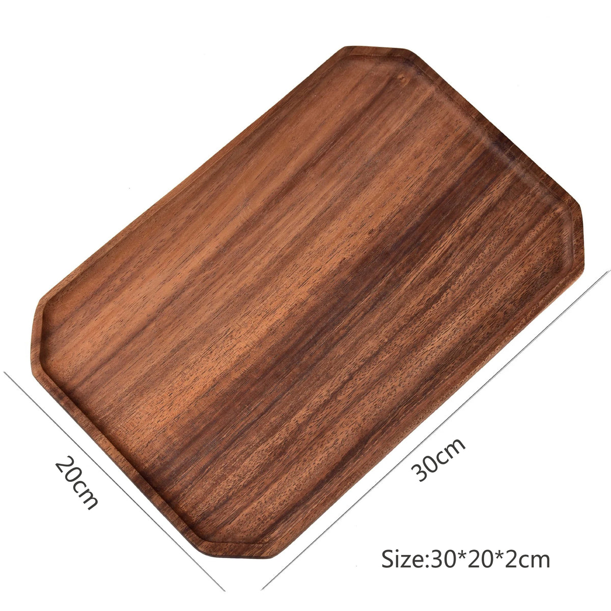 Acacia Wood Serving Tray for Kitchen, Dining & Coffee Table | Octagonal & Rectangular Wooden Platter | Food, Dessert & Decor Tray, 5 Styles