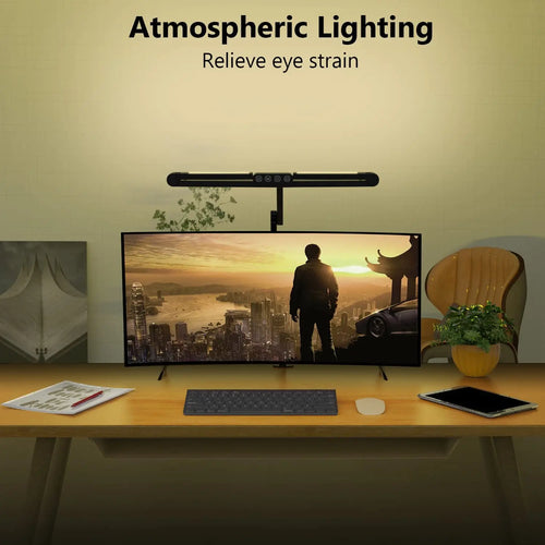 24W Architect LED Desk Lamp with Clamp & Auto Dimming | Ultra Bright Task Light with Ambient Atmosphere Lighting for Home Office