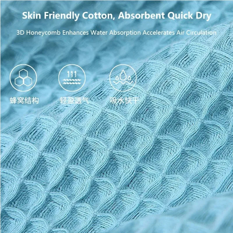 Waffle Weave Cotton Bath Towel for Bathroom & Spa | Quick Dry Absorbent Large Towel 70x140cm | Minimalist Bathroom Decor in 6 Colours