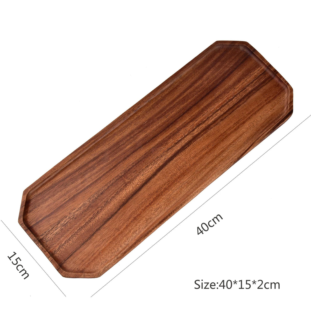 Acacia Wood Serving Tray for Kitchen, Dining & Coffee Table | Octagonal & Rectangular Wooden Platter | Food, Dessert & Decor Tray, 5 Styles