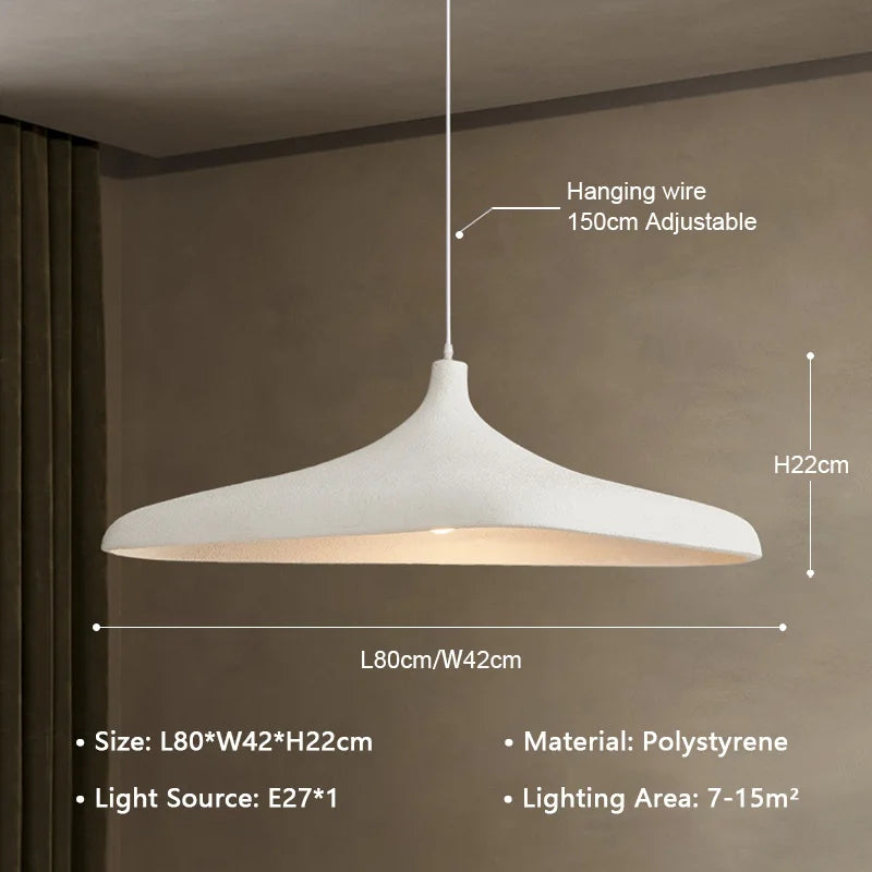 Wabi-Sabi Pendant Light for Dining Room, Living Room & Bedroom | Japanese-Style Hanging Ceiling Lamp | Statement Chandelier, 80cm or 100cm
