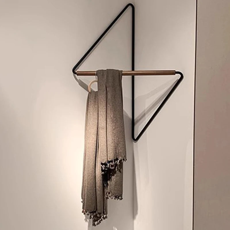 Wall Mounted Wooden Coat Rack for Entryway & Hallway | Minimalist Beech Wood & Steel Coat Hanger | Nordic Mudroom Storage in 3 Sizes