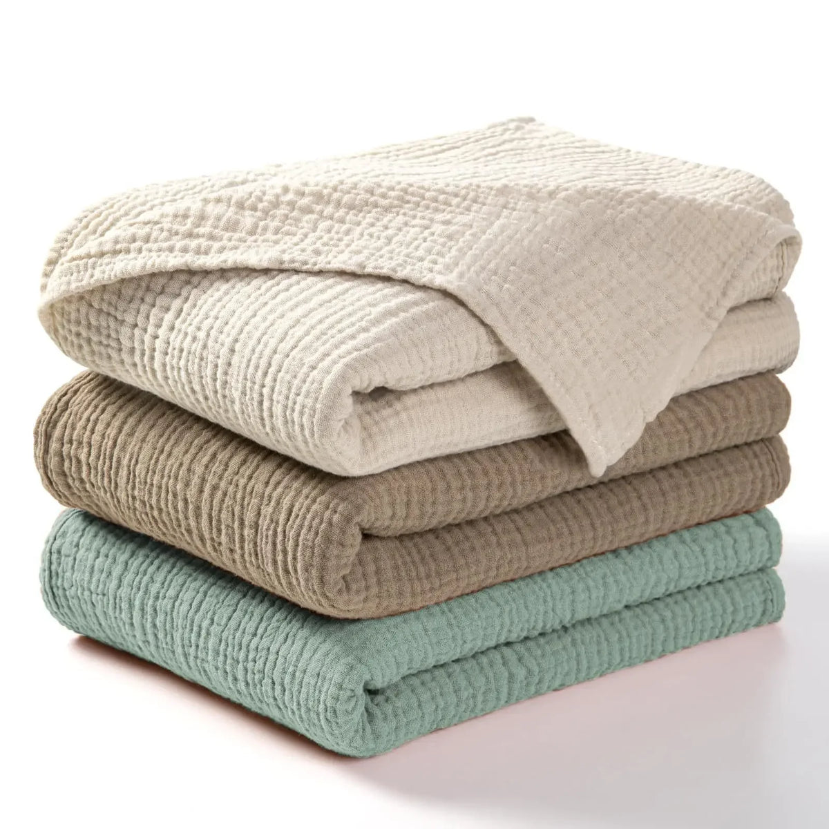 6-Layer Cotton Muslin Throw Blanket for Bed & Sofa | Lightweight Breathable Bedspread | Cozy Bedroom Decor | 3 Sizes, 9 Colours