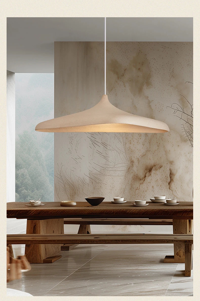 Wabi-Sabi Pendant Light for Dining Room, Living Room & Bedroom | Japanese-Style Hanging Ceiling Lamp | Statement Chandelier, 80cm or 100cm