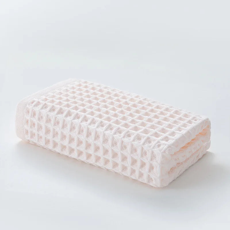 Waffle Weave Cotton Bath Towel for Bathroom & Spa | Quick Dry Absorbent Large Towel 70x140cm | Minimalist Bathroom Decor in 6 Colours