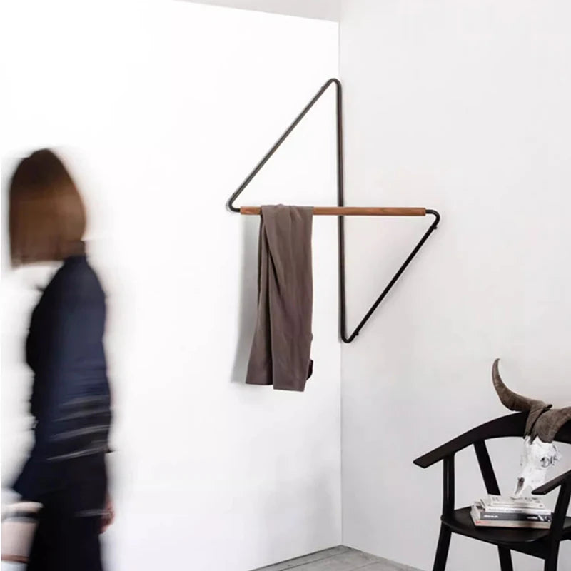 Wall Mounted Wooden Coat Rack for Entryway & Hallway | Minimalist Beech Wood & Steel Coat Hanger | Nordic Mudroom Storage in 3 Sizes