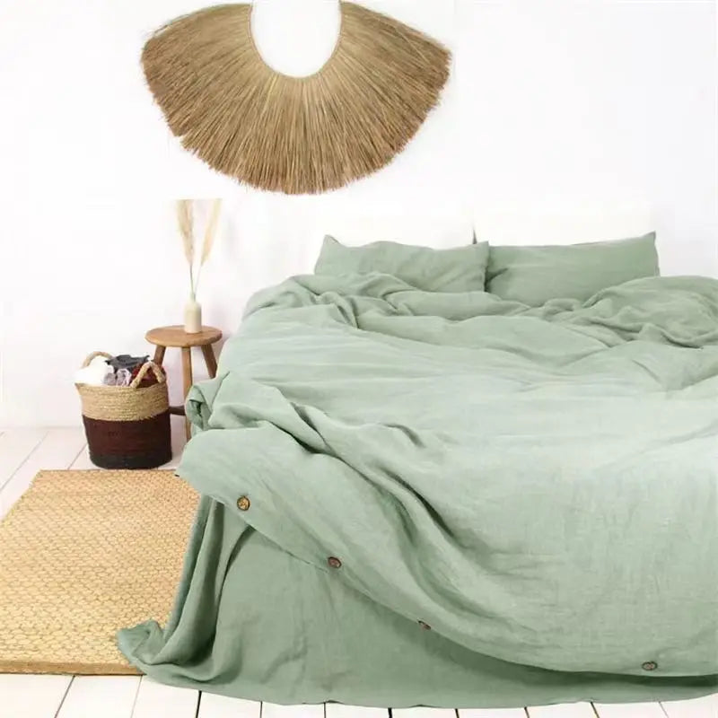 French Linen Duvet Cover for Bedroom | 100% Natural Linen Quilt Cover | Breathable Minimalist Bedroom Decor | 5 Sizes, 10 Colours