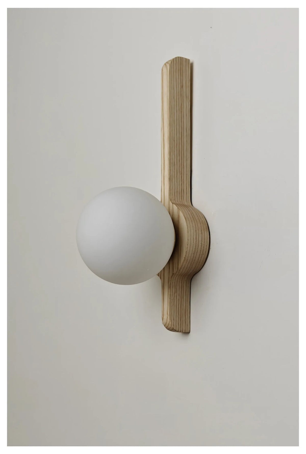 Glass Globe Wall Sconce for Living Room, Bedroom & Hallway | Wabi-Sabi Walnut Wood Wall Light | Moonlight Globe in 3 Finishes & 3 Colour Temperatures