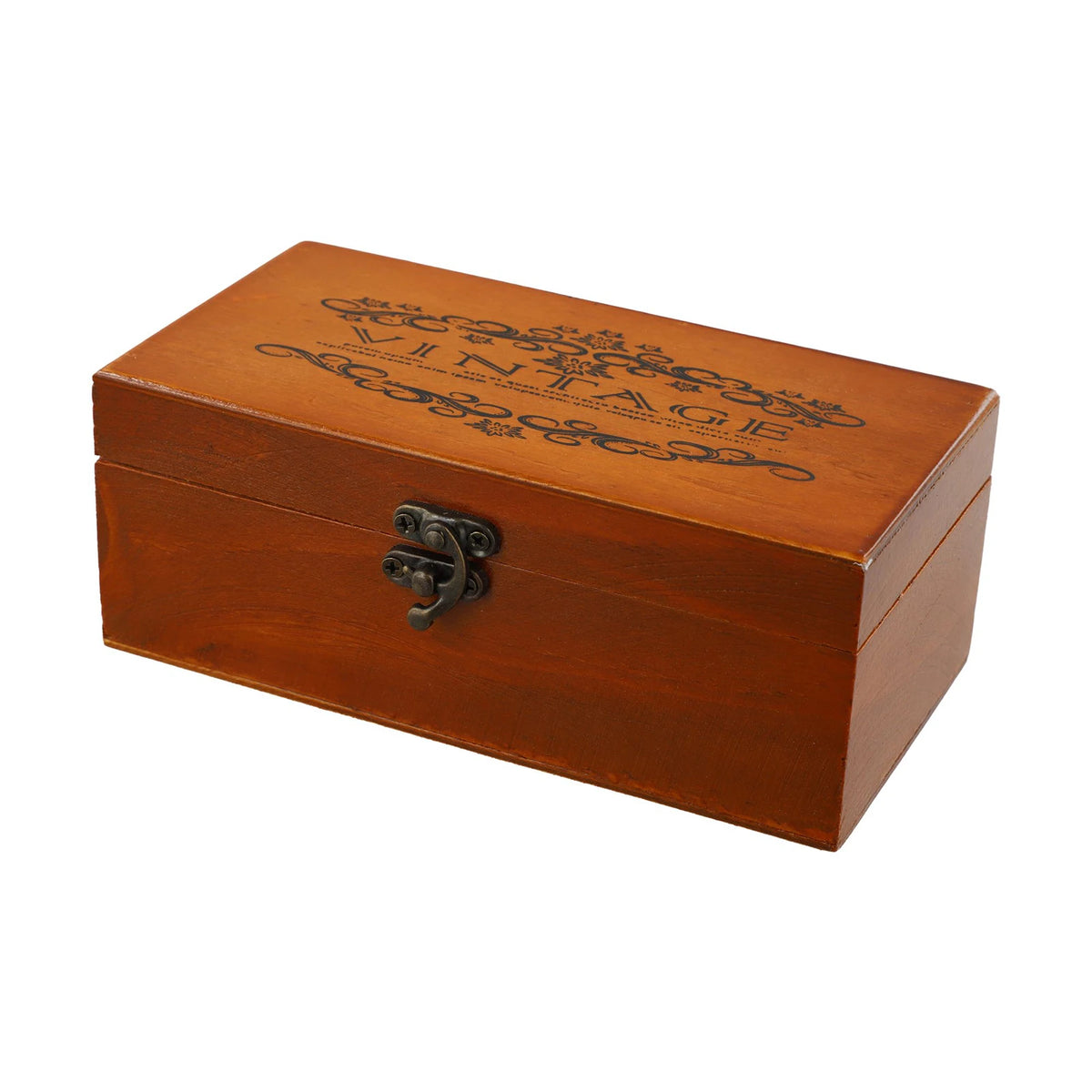 Wooden Storage Box with Lock & Hinged Lid for Home Office & Bedroom | Retro Keepsake Box | Decorative Valuables Case in S, M, L