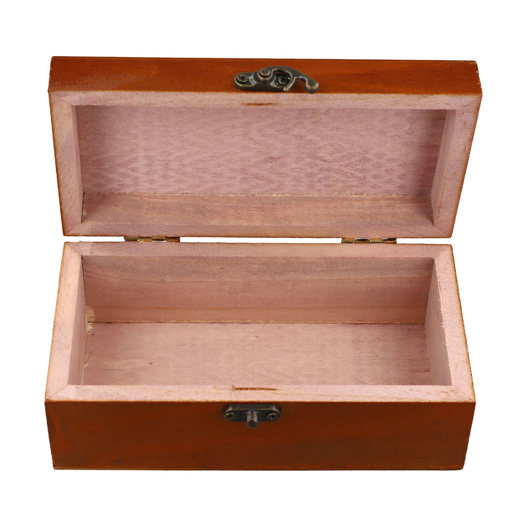 Wooden Storage Box with Lock & Hinged Lid for Home Office & Bedroom | Retro Keepsake Box | Decorative Valuables Case in S, M, L