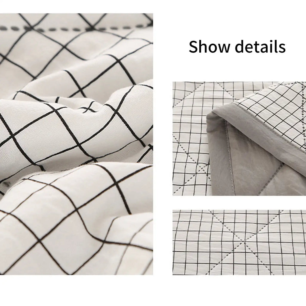 Lightweight Plaid Quilt for Bed & Sofa | Soft Washed Summer Comforter & Bedspread | Cozy Bedroom Decor in 5 Colours, 150x200 to 200x230cm