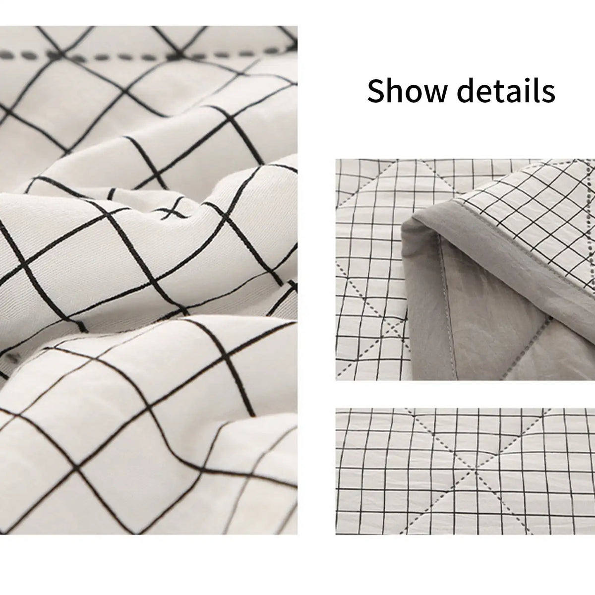 Lightweight Plaid Quilt for Bed & Sofa | Soft Washed Summer Comforter & Bedspread | Cozy Bedroom Decor in 5 Colours, 150x200 to 200x230cm